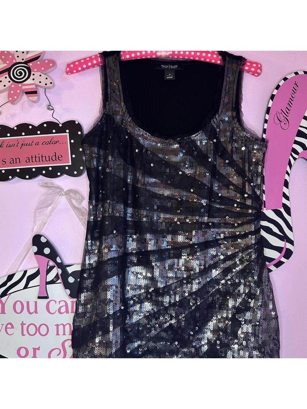Y2K zebra print sequin going out top, size small